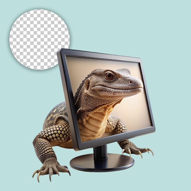 PSD el logotipo del lagarto en un fondo transparente