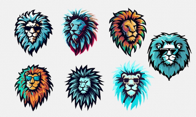 PSD logotipo leão colorido png