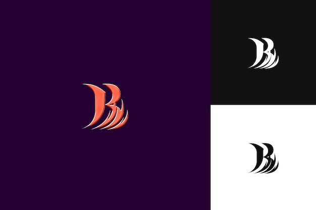 Logotipo de la letra B con poder real Diseño de estilo de la letra del logotipo Ilustración de los diseños vectoriales del logotipo