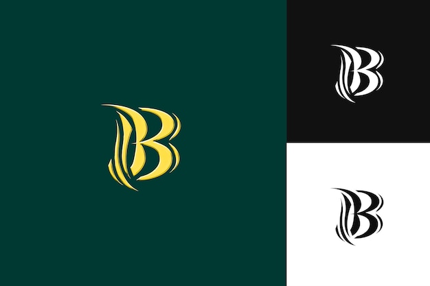 Logotipo de la letra B con poder real Diseño de estilo de la letra del logotipo Ilustración de los diseños vectoriales del logotipo