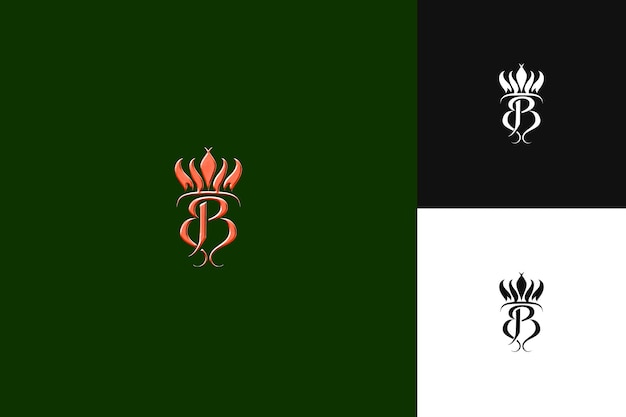 Logotipo de la letra B con poder real Diseño de estilo de la letra del logotipo Ilustración de los diseños vectoriales del logotipo