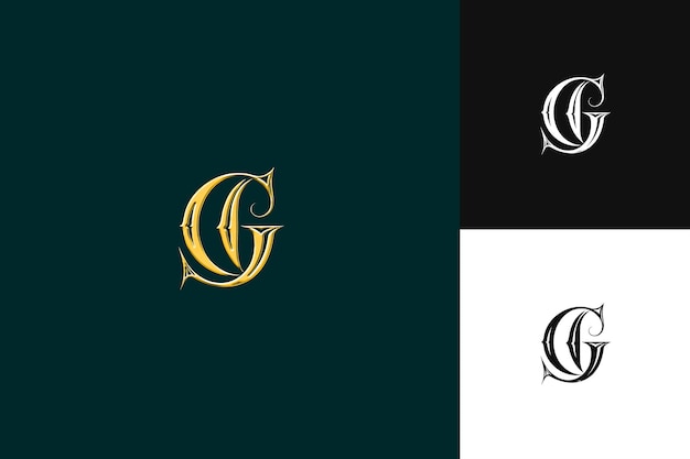 Logotipo de la letra G con gran vibración Signo de palabra Diseño de estilo de logotipo Ilustración de logotipo Diseños vectoriales