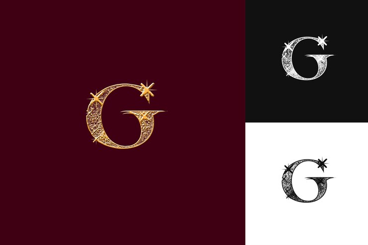 PSD logotipo de la letra g con vibración glamurosa estilo de la letra mark logotipo des ilustración diseños vectoriales del logotipo