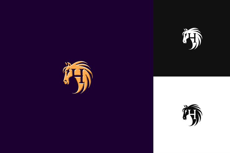 PSD logotipo de la letra h con vibración principesca estilo de la letra mark logotipo desi ilustración diseños vectoriales del logotipo