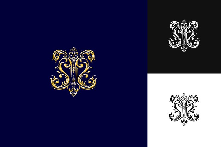 PSD logotipo de la letra l con monograma de la grandeza real diseño de estilo de logotipo ilustración diseños vectoriales de logotipo