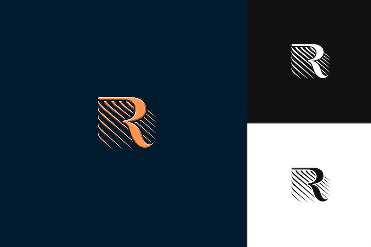 PSD logotipo de la letra r con monograma de kingly vibe diseño de estilo de logotipo lo ilustración diseños vectoriales de logotipo