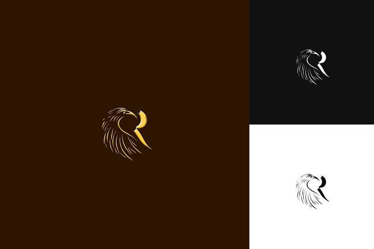 PSD logotipo de la letra r con vibración majestuosa estilo de la letra mark logotipo desi ilustración diseños vectoriales de logotipo