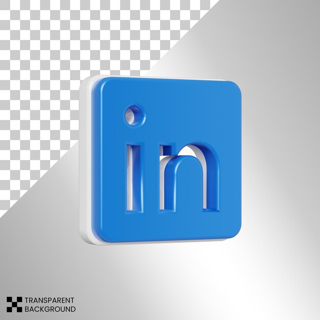 PSD logotipo de linkedin en un cuadrado 3d realista