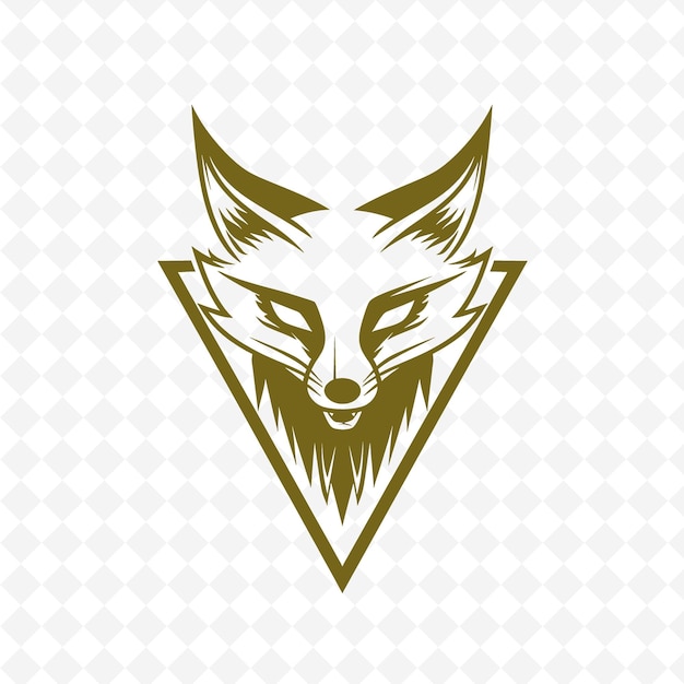 un logotipo de un lobo con un triángulo en la parte superior