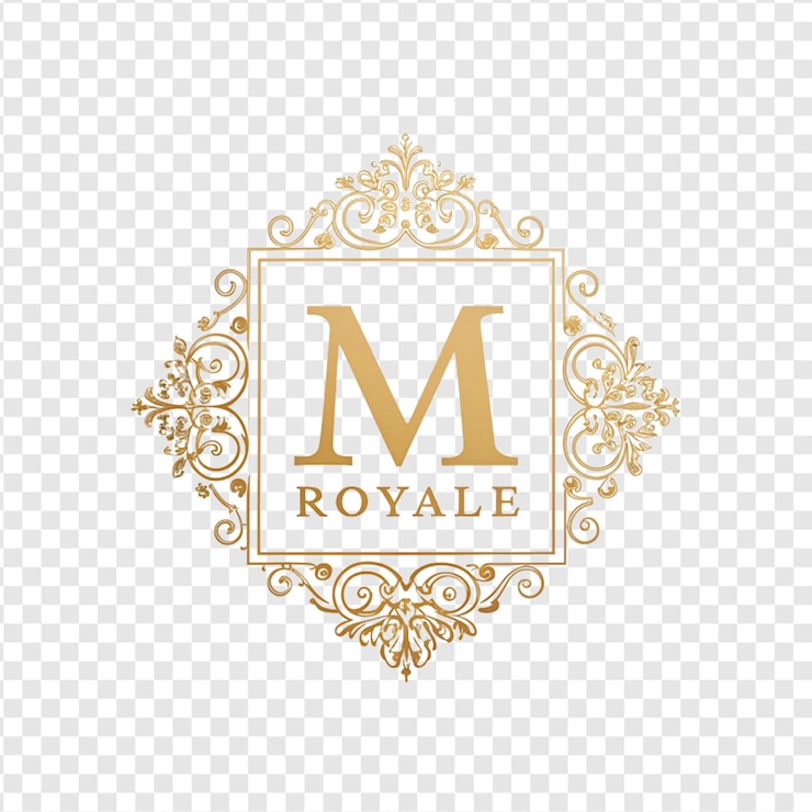 PSD logotipo m de luxo vector com cor dourada logotipo de luxo moderno minimalista com letra monograma m