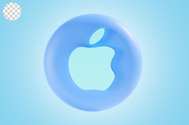 PSD logotipo de la manzana con tema azul