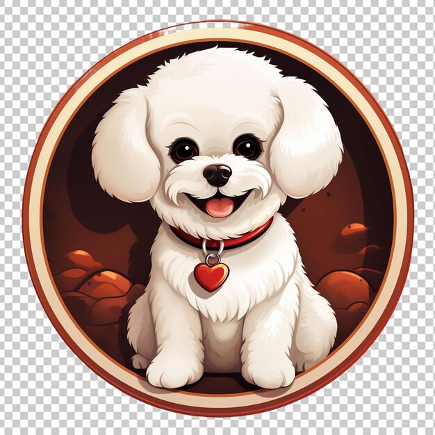 El logotipo de la mascota bichon frise