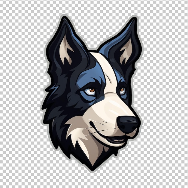 PSD logotipo de la mascota del border collie