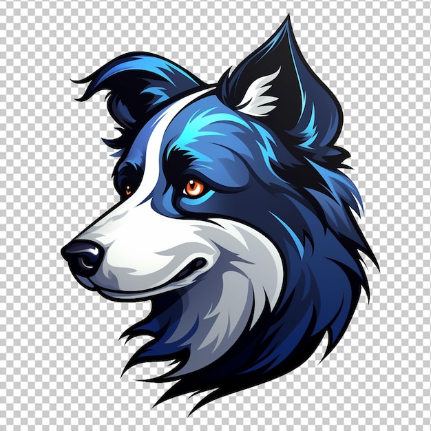 PSD logotipo de la mascota del border collie