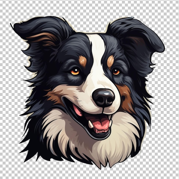 PSD logotipo de la mascota del border collie