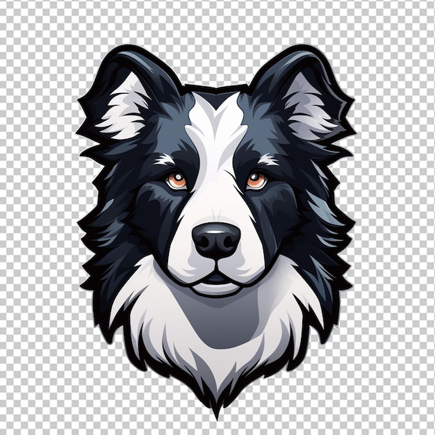 PSD logotipo de la mascota del border collie