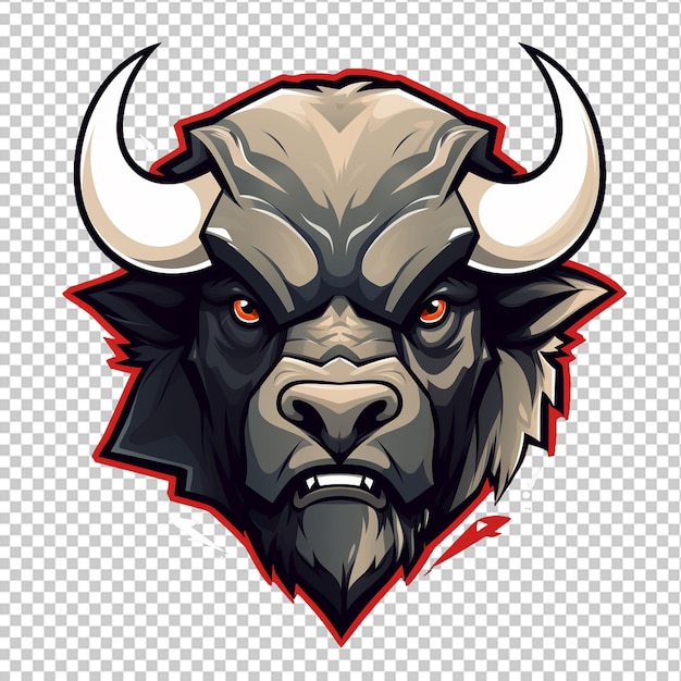 PSD logotipo de la mascota de búfalo