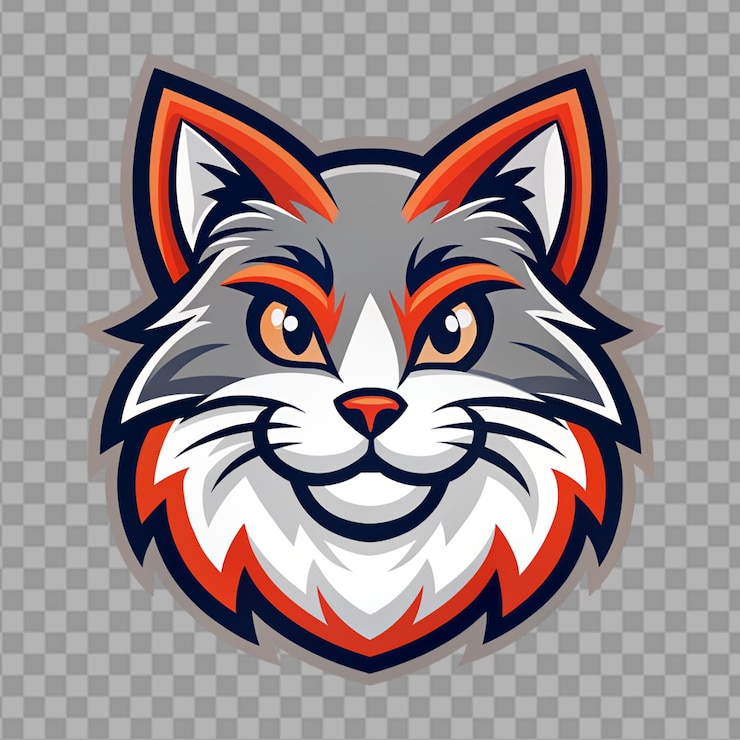 PSD el logotipo de la mascota del gato en un fondo transparente
