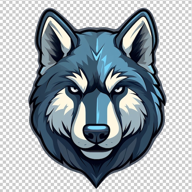 PSD logotipo de la mascota lobo