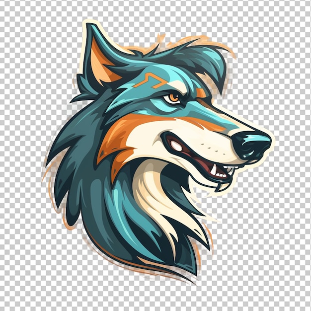 PSD logotipo de la mascota lobo