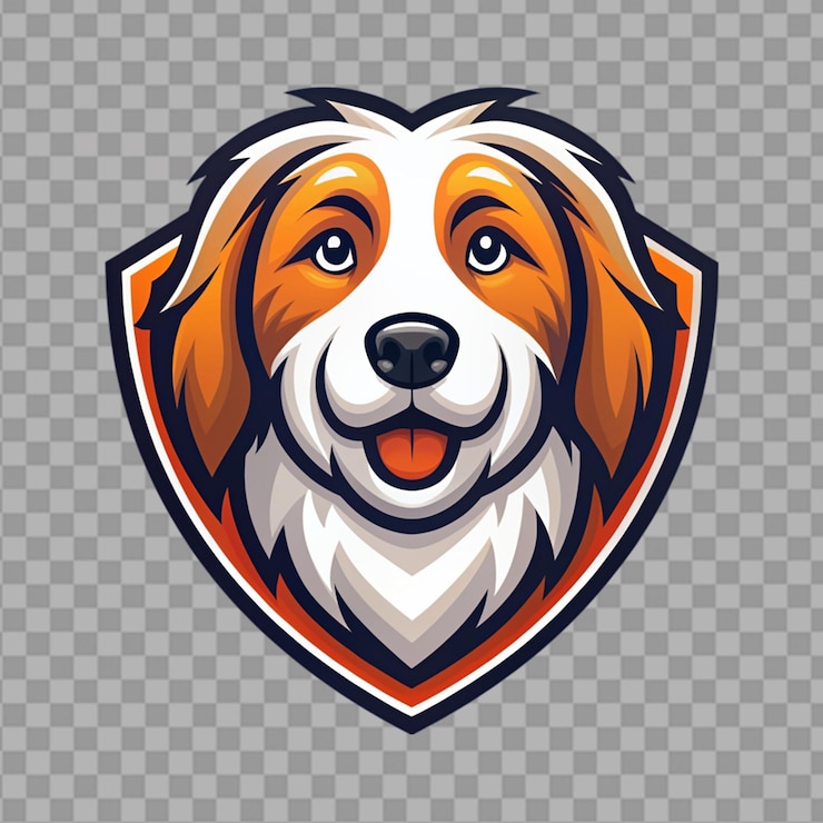 PSD logotipo de la mascota del perro en fondo transparente