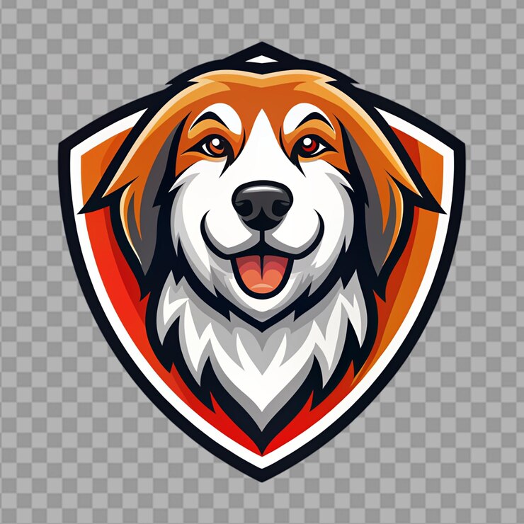 PSD logotipo de la mascota del perro en fondo transparente