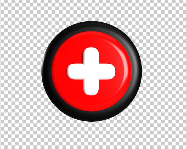 PSD logotipo médico plus signo icono de cuidado 3d