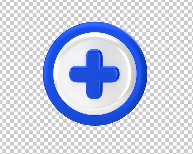 PSD logotipo médico signo 3d icono azul de atención médica