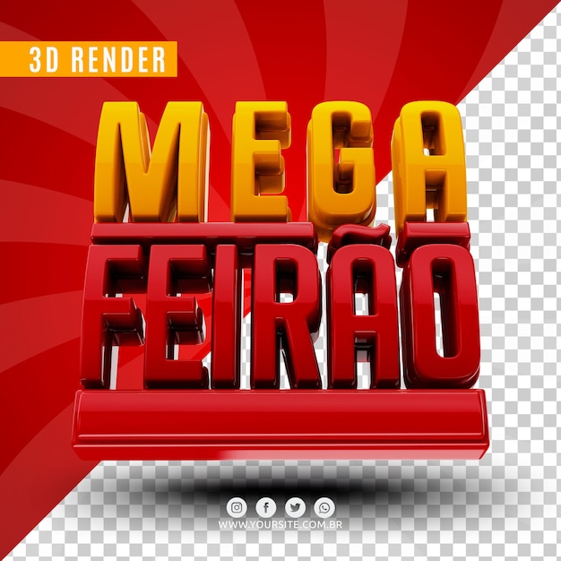 Logotipo de mega venta 3d para empresas.