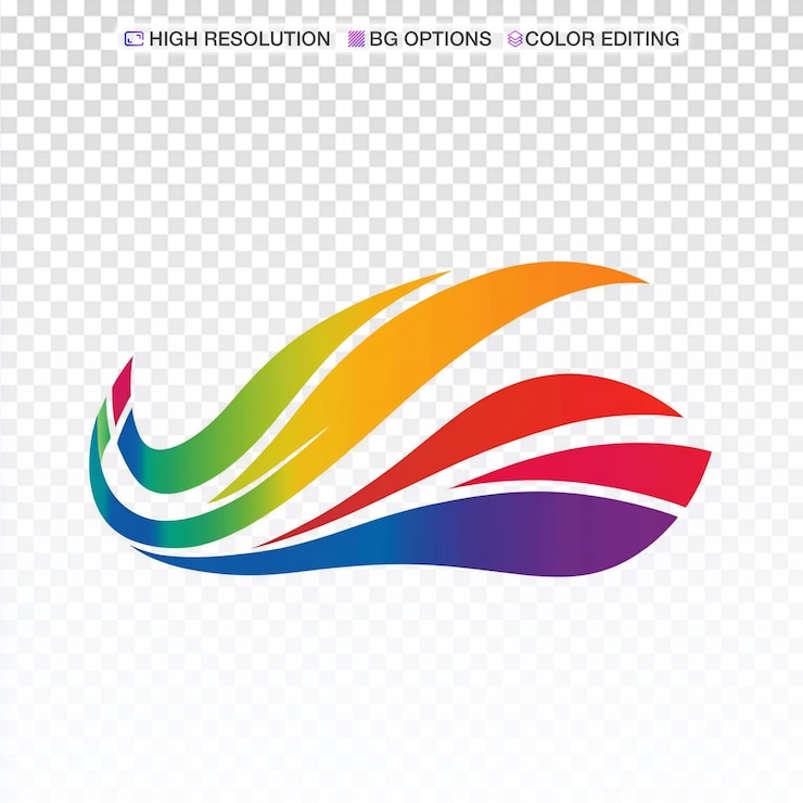 PSD el logotipo minimalista del arco iris del estadio de los juegos asiáticos