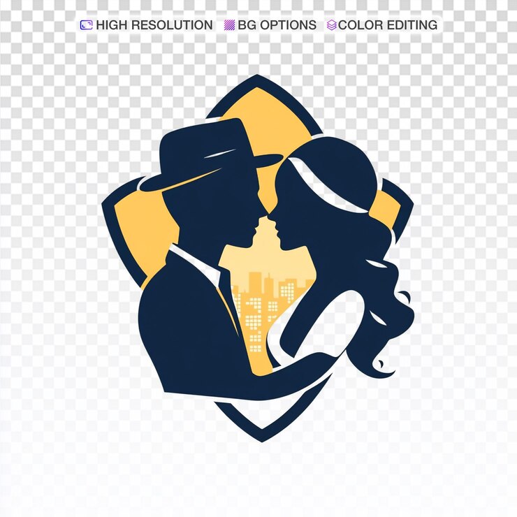 PSD logotipo moderno para o site de namoro de jovens adultos judeus
