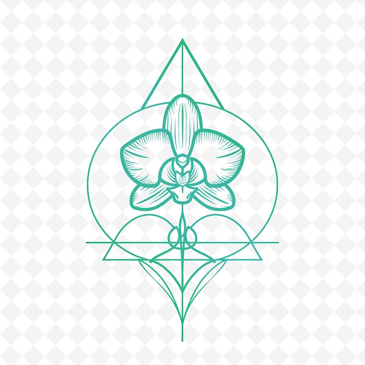 PSD el logotipo moderno del símbolo de la orquídea con diseño vectorial creativo decorativo de la colección de la naturaleza