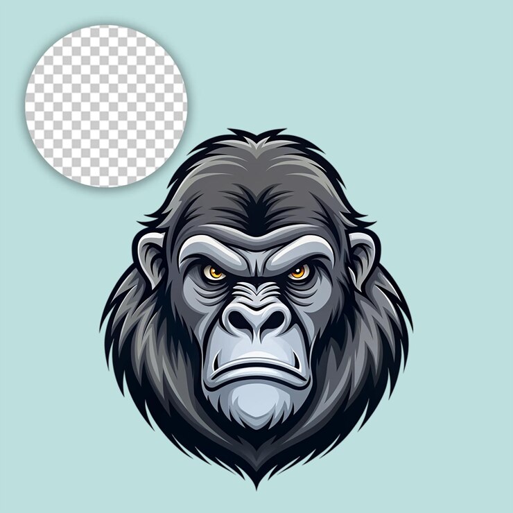 PSD el logotipo del mono sobre un fondo transparente