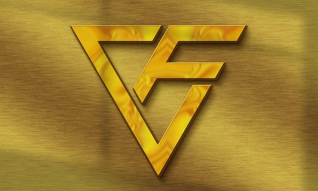 El logotipo del monograma dorado de VF