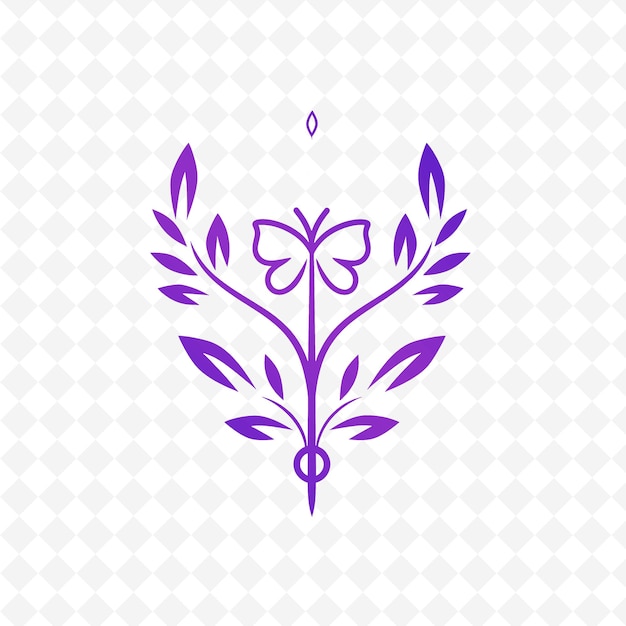 PSD logotipo de monograma de tallo de perejil con hojas decorativas y un trasero colecciones de diseño vectorial de hierbas naturales