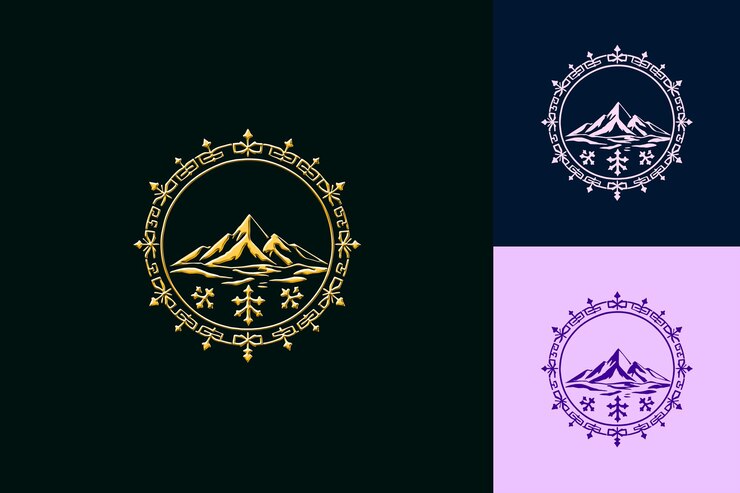 PSD el logotipo de la montaña es una montaña y un logotipo para la compañía