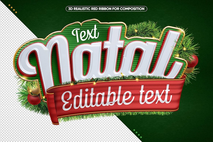 PSD logotipo de navidad 3d para composición en brasil