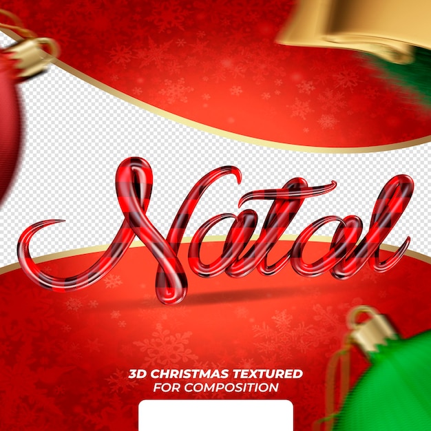 PSD logotipo de navidad 3d para composición selo natal en brasil