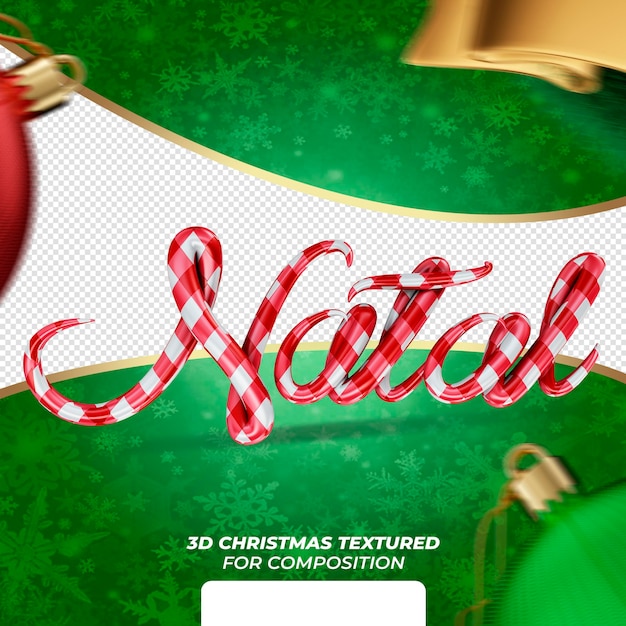 PSD logotipo de navidad 3d para composición selo natal en brasil