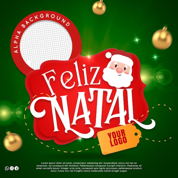 PSD logotipo de navidad 3d en psd premium