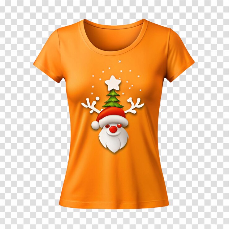 PSD logotipo de navidad camisas femeninas aisladas sobre un fondo transparente