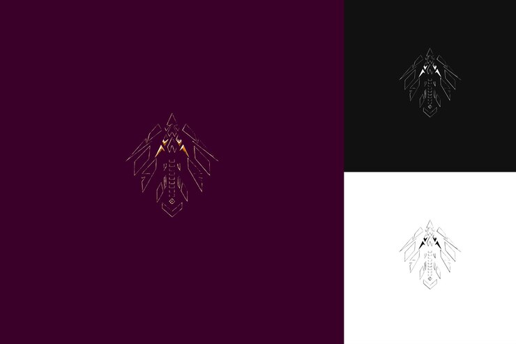 PSD el logotipo en negrita de apache con un tomahawk y una pluma para las colecciones de diseño vectorial abstracto de decoratio