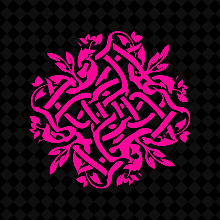 PSD logotipo del nudo de hiedra celta con bucles decorativos e entrelazamiento v diseños vectoriales de plantas creativos