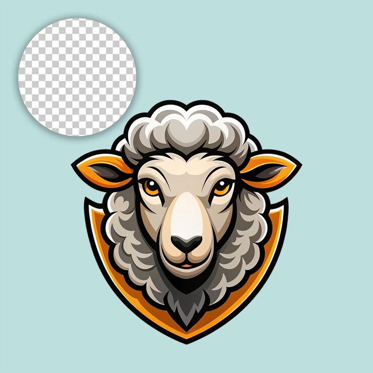 PSD el logotipo de la oveja en un fondo transparente