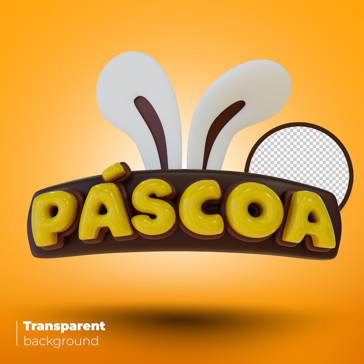 PSD logotipo de pascua en 3d para la composición