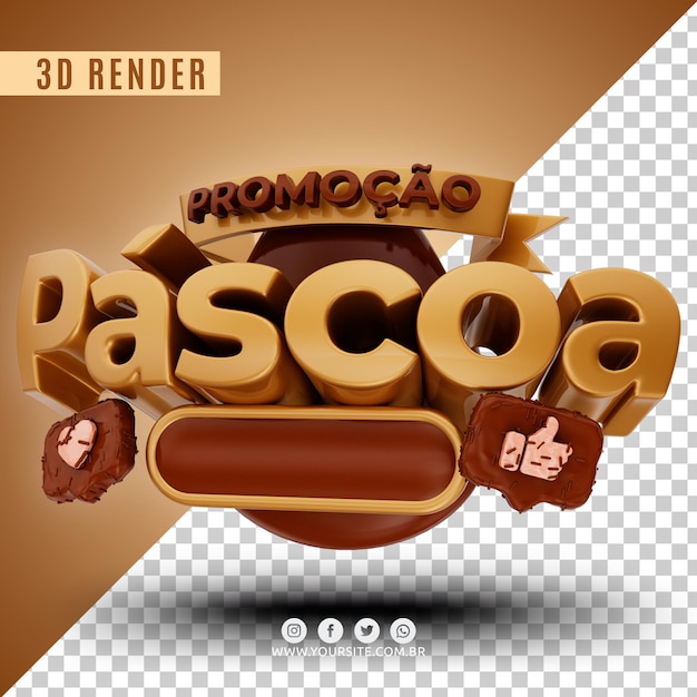 PSD logotipo de pascua 3d para empresas premium psd