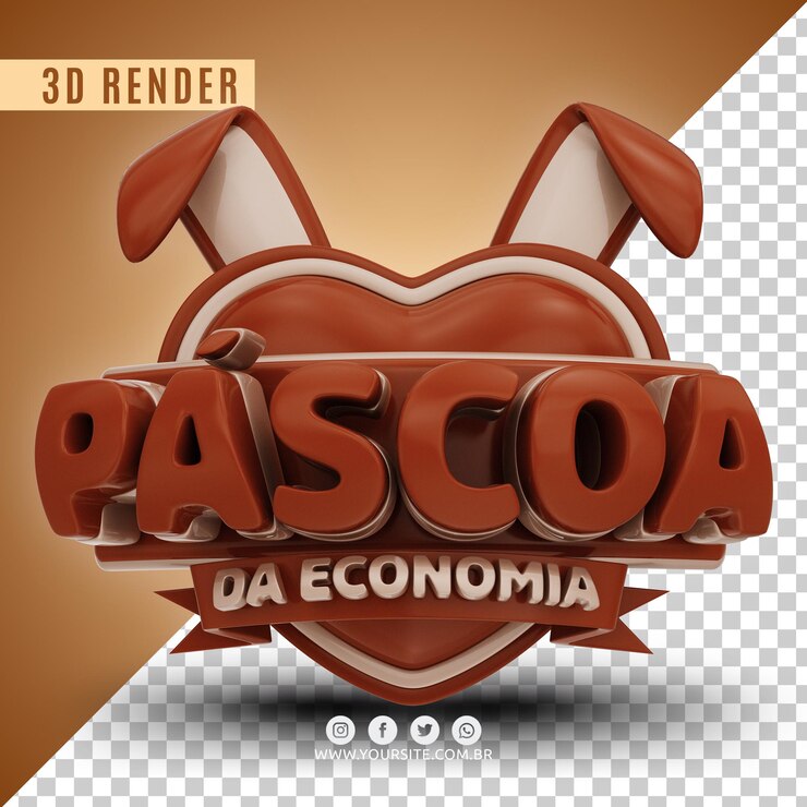 PSD logotipo de pascua 3d para empresas premium psd