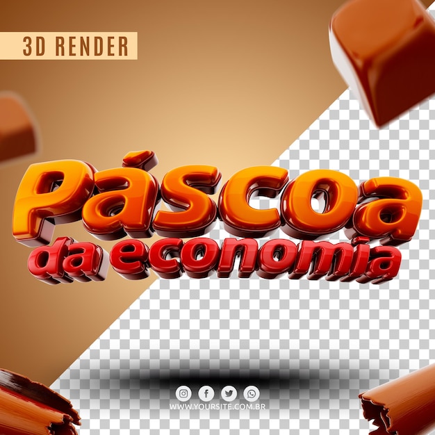 Logotipo de pascua 3d para negocios y supermercados premium psd