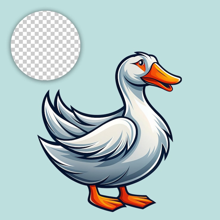 PSD el logotipo del pato en fondo blanco