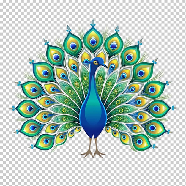 El logotipo del pavo real en un fondo transparente